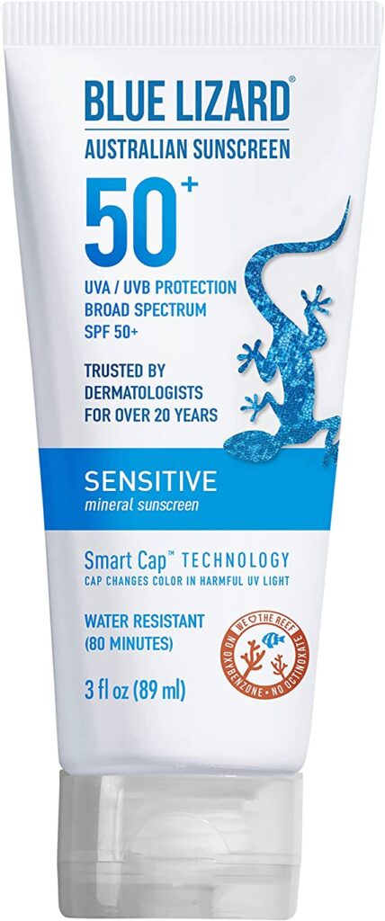 Blue Lizard sunscreen - one of the top 7 Skincare Products for Sensitive Skin